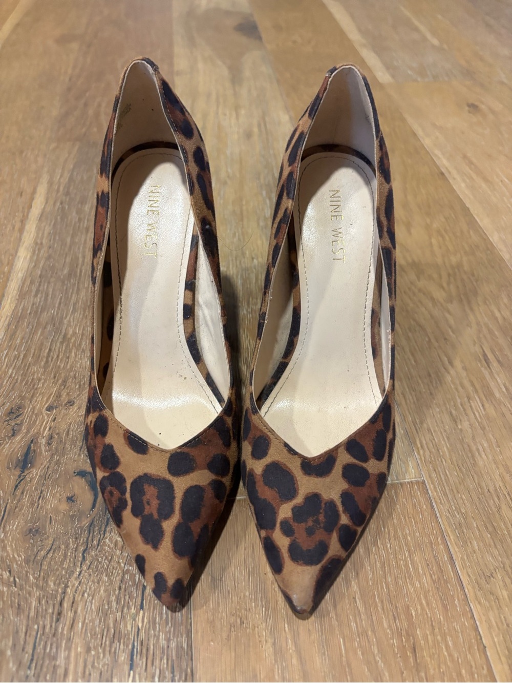 Nine West Leopard Print block heels